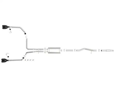 aFe 49-34104-B Vulcan Series 3in-2-1/2in 304 SS Cat-Back 2019 GM Silverado / Sierra 1500 V8-5.3L w/ Black Tips