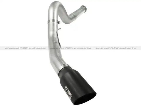 aFe 49-03055-B Atlas 5in DPF-Back Aluminized Steel Exh Sys Ford Diesel Trucks 11-14 v8-6.7L td wrinkled blk tip