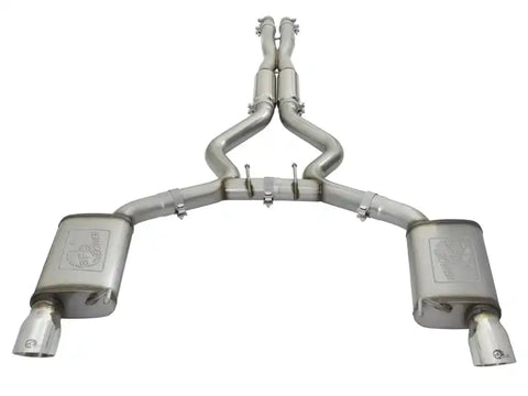 aFe 49-33087-P MACHForce XP 3in Sport Tone Cat-Back Exhausts w/ Polished Tips 15-17 Ford Mustang V6/V8
