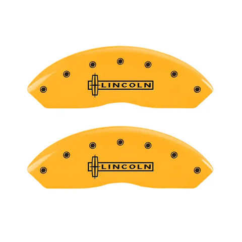 MGP 4 Caliper Covers Engraved Front Lincoln Rear Star Logo Yellow Finish Black Char 2008 Lincoln MKX