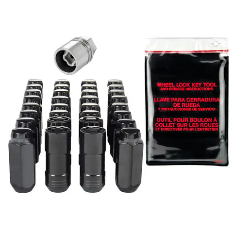 McGard 8 Lug Hex Install Kit w/Locks (Cone Seat Nut) M14X2.0 / 13/16 2.25in. Length - Black