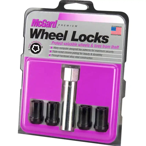 McGard Wheel Lock Nut Set - 4pk. (Tuner / Cone Seat) M12X1.25 13/16 Hex 1.24in. Length Black