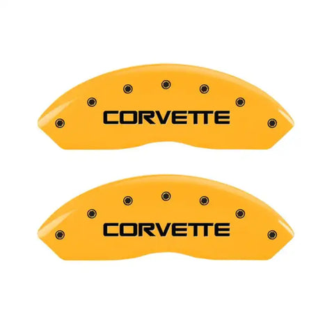 MGP 4 Caliper Covers Engraved F & R C4/Corvette Yellow Finish Black Char 1988 Chevrolet Corvette