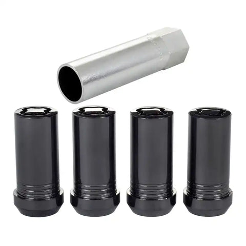 McGard Wheel Lock Nut Set - 4pk. (Tuner / Cone Seat) M14X1.5 1in. Hex 1.935in. Length Black