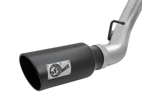aFe 49-44080-B LARGE Bore HD 4in Dual DPF-Back SS Exhaust w/Black Tip 16-17 GM Diesel Truck V8-6.6L (td) LML