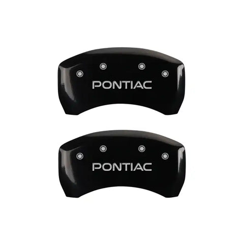 MGP 4 Caliper Covers Engraved Front & Rear Pontiac Black Finish Silver Char 2007 Pontiac Solstice