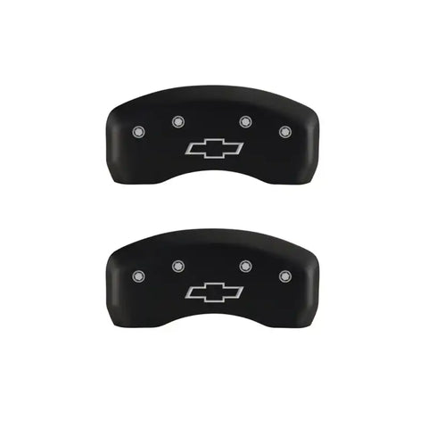 MGP 4 Caliper Covers Engraved Front & Rear Bowtie Red finish silver ch