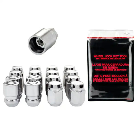 McGard 5 Lug Hex Install Kit w/Locks (Cone Seat Nut) M12X1.25 / 13/16 1.28in. Length - Chrome