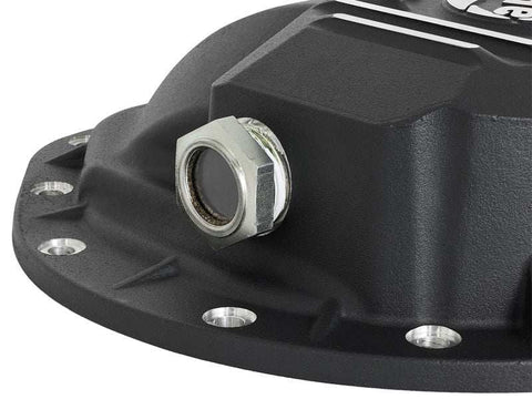 aFe 46-70362-WL Rear Differential Cover Black w/Machined Fins Nissan Titan XD 16-19 - w/Oil
