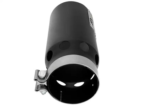aFe 49T40501-B122 SATURN 4S 4in SS Intercooled Exhaust Tip - Black In x 5in Out 12in L Bolt-On