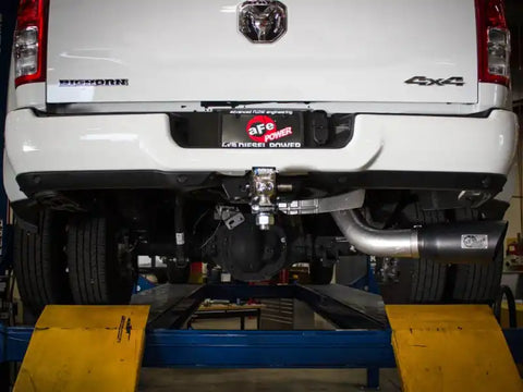 aFe 49-42078-P LARGE BORE HD 5in 409-SS DPF-Back Exhaust w/Pol Tip 19-20 Ram Diesel Trucks L6-6.7L (td)