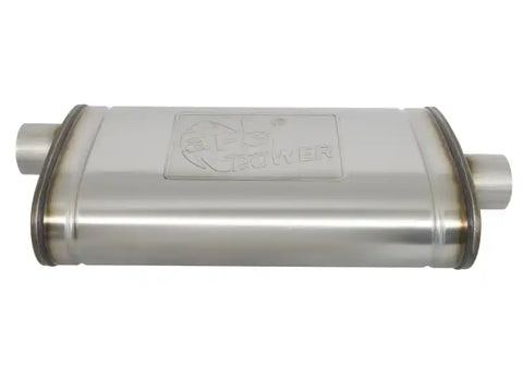 aFe 49M00016 MACHForce XP SS Muffler 3in Center Inlet / Offset Outlet 22in L x 11n W 6in H Body