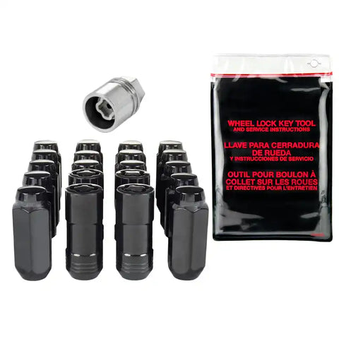 McGard 5 Lug Hex Install Kit w/Locks (Cone Seat Nut) M14X2.0 / 13/16 2.25in. Length - Black