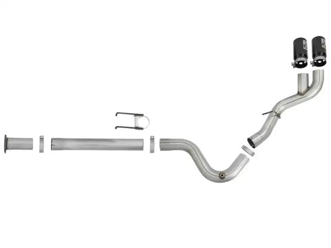 aFe 49-43102-B Rebel XD 4in SS DPF-Back Exhaust 17-18 FOrd Diesel Trucks V8-6.7L (td) w/ Dual Black Tips