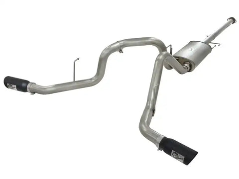 aFe 49-43056-B MACHForce XP Exhaust 3in SS Dual Side Exit CB w/ Black Tips 11-14 Ford F150 EcoBoost V6-3.5L TT
