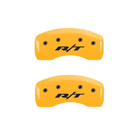 MGP 4 Caliper Covers Engraved Front & Rear RT Yellow finish black ch