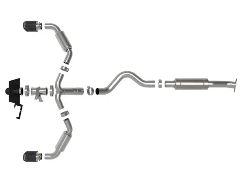 aFe 49-36067-C 23-24 Toyota GR Corolla L3 1.6L (t) Gemini XV 3in to 2-1/2in CatBack Exhaust w/Carbon Fiber Tips