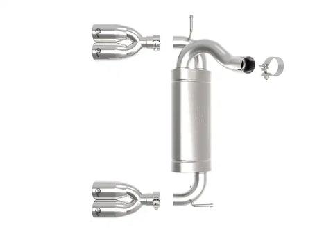 aFe 49-48086-P Rebel Series 2.5in 409 SS Axle-Back Exhaust Polished 07-18 Jeep Wrangler (JK) V6-3.6L/3.8L
