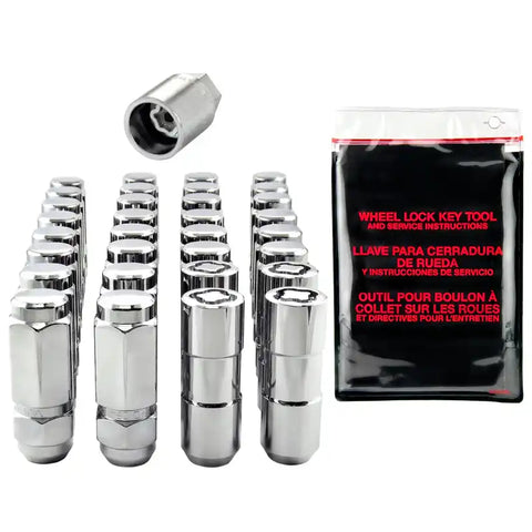 McGard 8 Lug Hex Install Kit w/Locks (Cone Seat Nut / Duplex) 9/16-18 7/8 2.5in L - Chrome