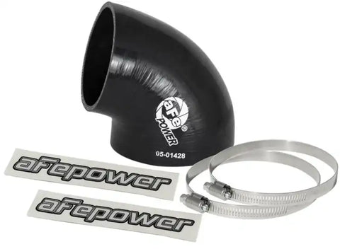 aFe 59-00088 Magnum FORCE CAI Univ. Silicone (3.5in to 3in ID / 75 Deg.) Elbow Reducing Coupler - Black
