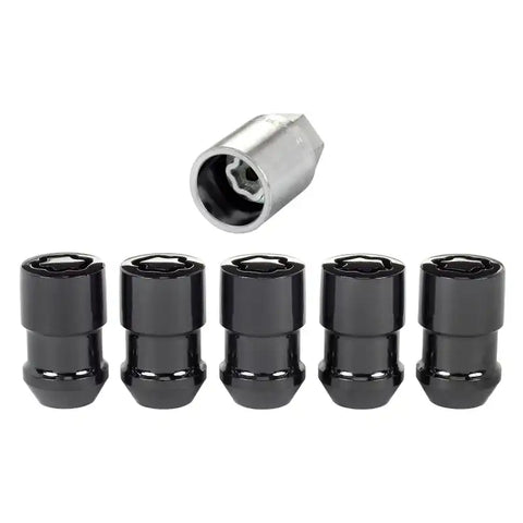 McGard Wheel Lock Nut Set - 5pk. (Cone Seat) M12X1.5 / 3/4 Hex 1.46in. Length Black