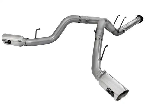 aFe 49-43122-P Large Bore-HD 4in 409 Stainless Steel DPF-Back Exhaust w/Polished Tips 15-16 Ford Diesel Truck