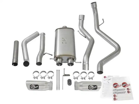 aFe 49-44071-P MACH Force-Xp 3in CB SS Dual Exhaust w/Polished Tips 09-16 GM Silverado/Sierra 4.3L/4.8L/5.3L
