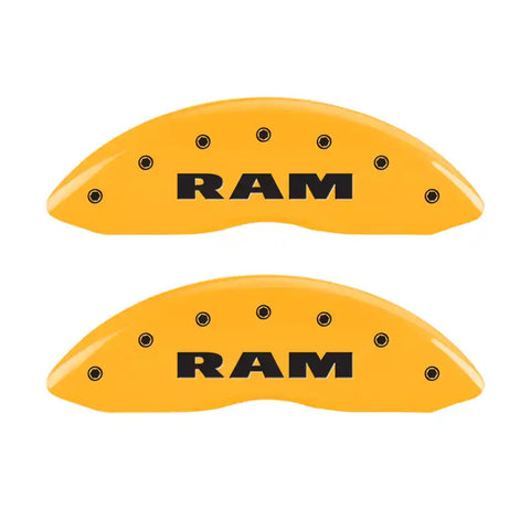 MGP 4 Caliper Covers Engraved Front Ram Rear Ramhead Yellow Finish Black Char 2006 Dodge Durango