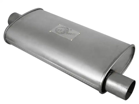 aFe 49M00002 Scorpion Replacement Alum Steel Muffler Double Layer 2-1/2in In/Out Center/Offset 18inL x9inW
