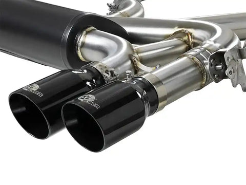 aFe 49-36341-B MACH Force-Xp 3.5in. 304 SS C/B Exhaust System 15-18 BMW X5 M (F85) V8-4.4L (tt) - Black Tip
