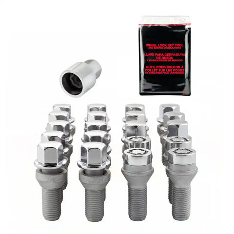 McGard 5 Lug Hex Install Kit w/Locks (Cone Seat Bolt) M14X1.5 / 17mm 28.0mm Shank L. - Chrome