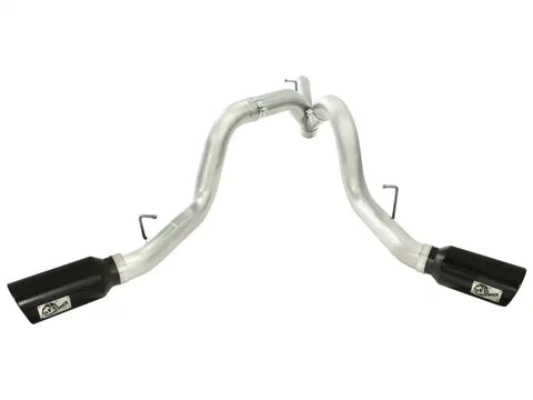 aFe 49-04043-B MACHForce XP Exhaust Aluminized Dual Split DPF Back 11-15 GM Diesel Truck V8-6.6L (td) (BLK tip)