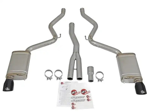 aFe 49-33084-B MACHForce XP Exhausts Cat-Back SS-304 EXH w/ Black Tips 15-16 Ford Mustang EcoBoost 2.3L (t)