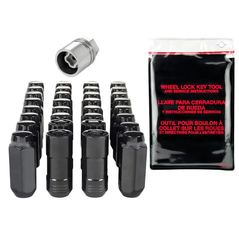 McGard 8 Lug Hex Install Kit w/Locks (Cone Seat Nut) M14X2.0 / 13/16 2.25in. Length - Black