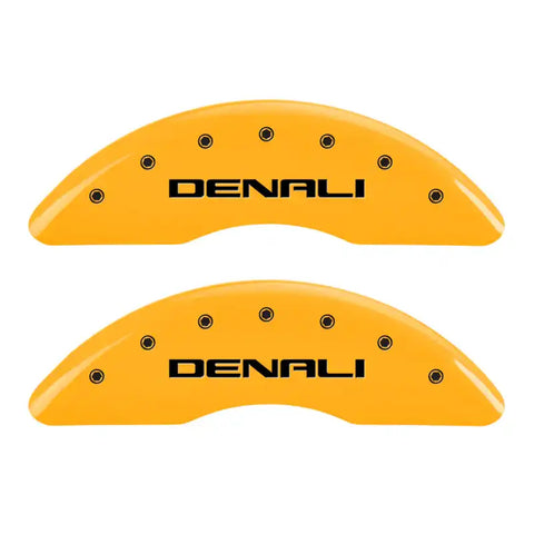 MGP 4 Caliper Covers Engraved Front & Rear Denali Yellow finish black ch