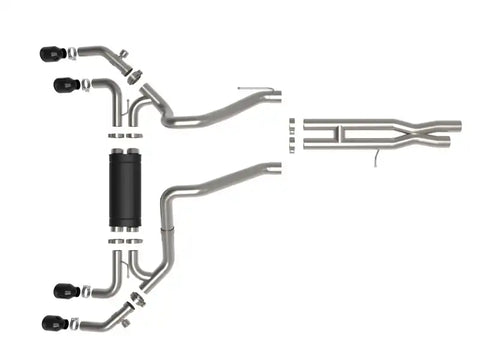 aFe 49-38098-B Vulcan Series 2.5in 304SS Cat-Back Exhaust 2021+ Jeep Wrangler 392 6.4L w/ Black Tips