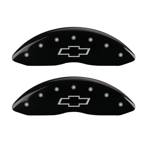 MGP 4 Caliper Covers Engraved Front & Rear MGP Black Finish Silver Char 2018 Chevrolet Traverse