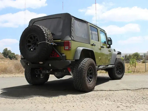 aFe 49-48054-B Rebel Series Cat-Back 2.5in Dual Center Exit SS Exhaust w/ Black Tips 07-14 Jeep Wrangler V6