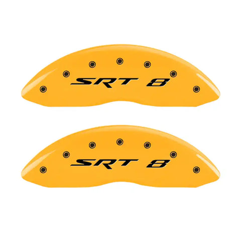 MGP 4 Caliper Covers Engraved Front & Rear SRT8 Yellow finish black ch