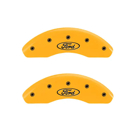 MGP 4 Caliper Covers Engraved Front Mustang Rear Sn95/Gt Yellow Finish Black Char 2001 Ford Mustang
