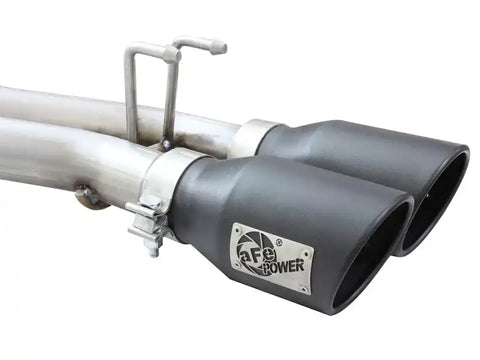 aFe 49-48054-B Rebel Series Cat-Back 2.5in Dual Center Exit SS Exhaust w/ Black Tips 07-14 Jeep Wrangler V6