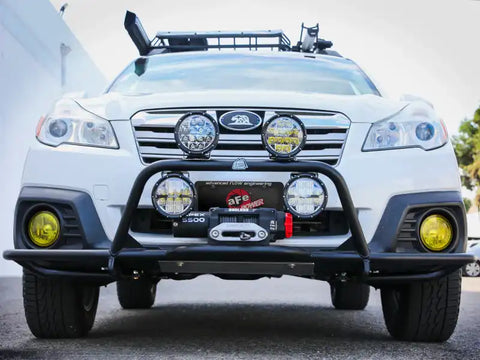 aFe 79-27010 POWER 10-14 Subaru Outback H4 2.5L / H6 3.6L Terra Guard Front Bumper w/ Winch Mount - Black