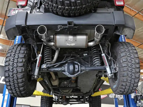 aFe 49-48061-P Rebel Series 2.5in 409 SS Axle-Back Exhaust w/Polished Tips 07+ Jeep Wrangler (JK) V6 3.6L/3.8L