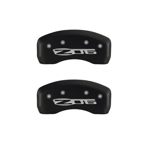 MGP 4 Caliper Covers Engraved Front C5/Corvette Engraved Rear C5/Z06 Red finish silver ch