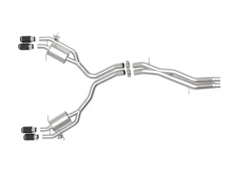aFe 49-36427-C 18-20 Audi RS5 Coupe MACH Force-Xp 3in to 2.5in 304 SS Axle-Back Exhaust System-Quad Carbon Tips