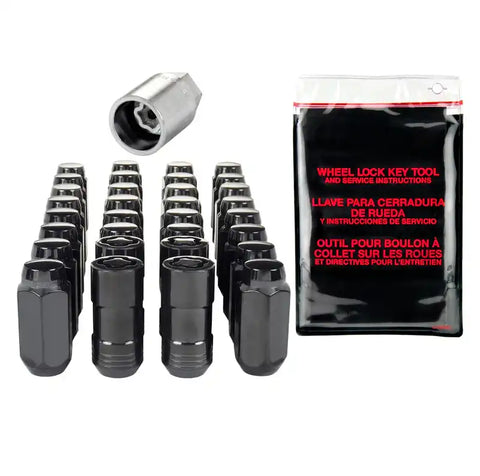 McGard 8 Lug Hex Install Kit w/Locks (Cone Seat Nut) M14X1.5 / 22mm 1.945in. Length - Black