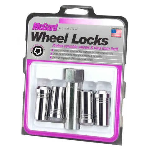 McGard Wheel Lock Nut Set - 4pk. (Tuner / Cone Seat) M14X1.5 1in. Hex 1.935in. Length Chrome