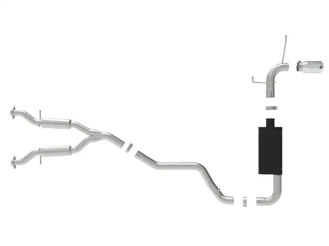 aFe 49-38078-P Large Bore HD 3in 304 SS Cat-Back Exhaust w/ Polished Tips 14-19 Jeep Grand Cherokee V6-3.6L