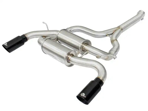 aFe 49-36325-B MACHForce XP SS-304 Black Tip 2.5in Dia Axle Back Exhaust 12-15 BMW 335i (F30) 3.0L (t)
