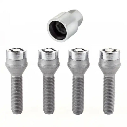 McGard Wheel Lock Bolt Set - 4pk. (Cone Seat) M12X1.5 / 17mm Hex 40.5mm Shank Length Chrome